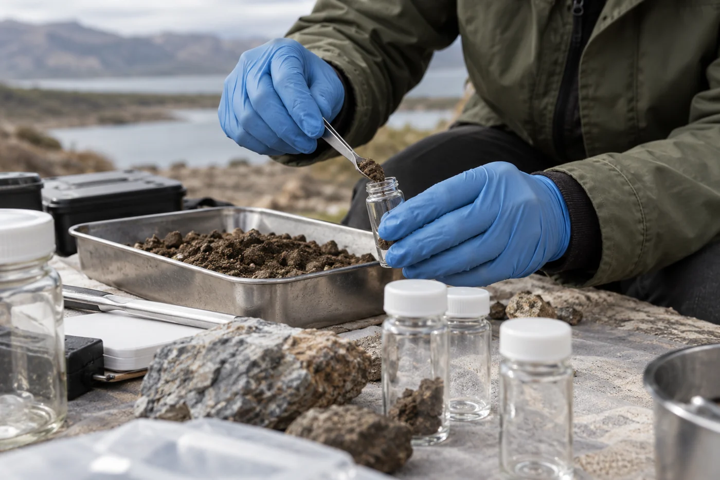 Illustration of soil and water sample preparation